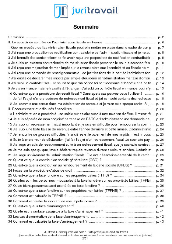 aperçu du sommaire du dossier Litige en matière d'impôt sur le revenu : droits & procédure