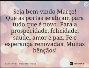 Seja bem-vindo Março 👌