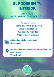 Charla 29/6/2022: EL PODER EN TU INTERIOR